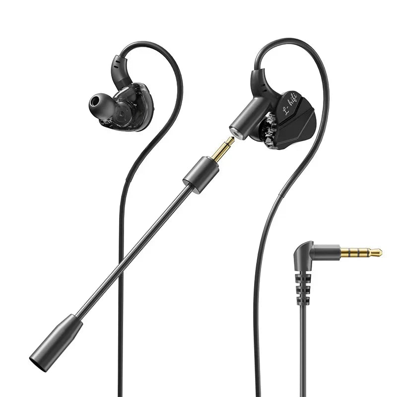 Gaming Gamer Headphone with Dual Microphones Type C&3.5Mm In-Ear Earphones Hifi Stereo Headsets Sport with HD Mic for Samsung